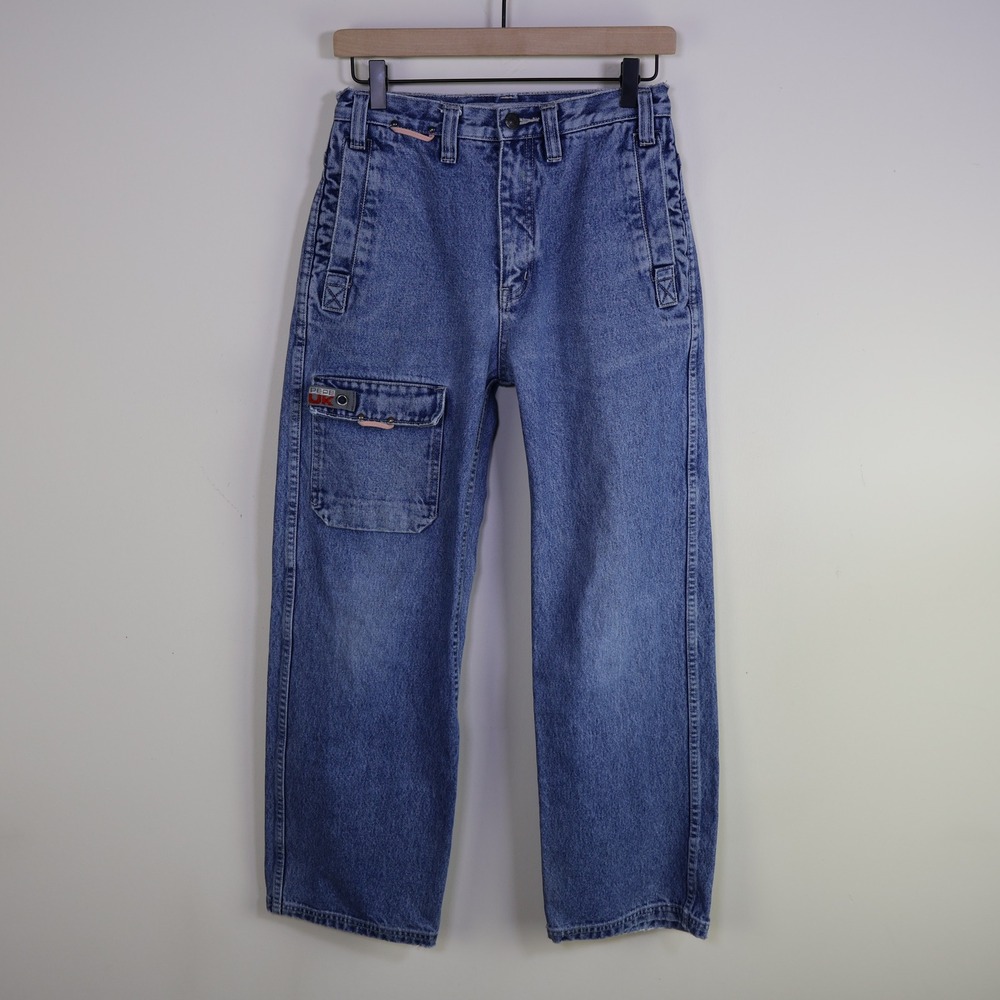 Vintage 90s Pepe Jeans Denim Worxx Straight‎ Leg Size 14 Kids Skate Blue Cotton